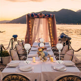 Golden Silver Crystal Wishing Candlestick Table